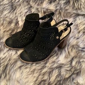 Perforated Black Heels